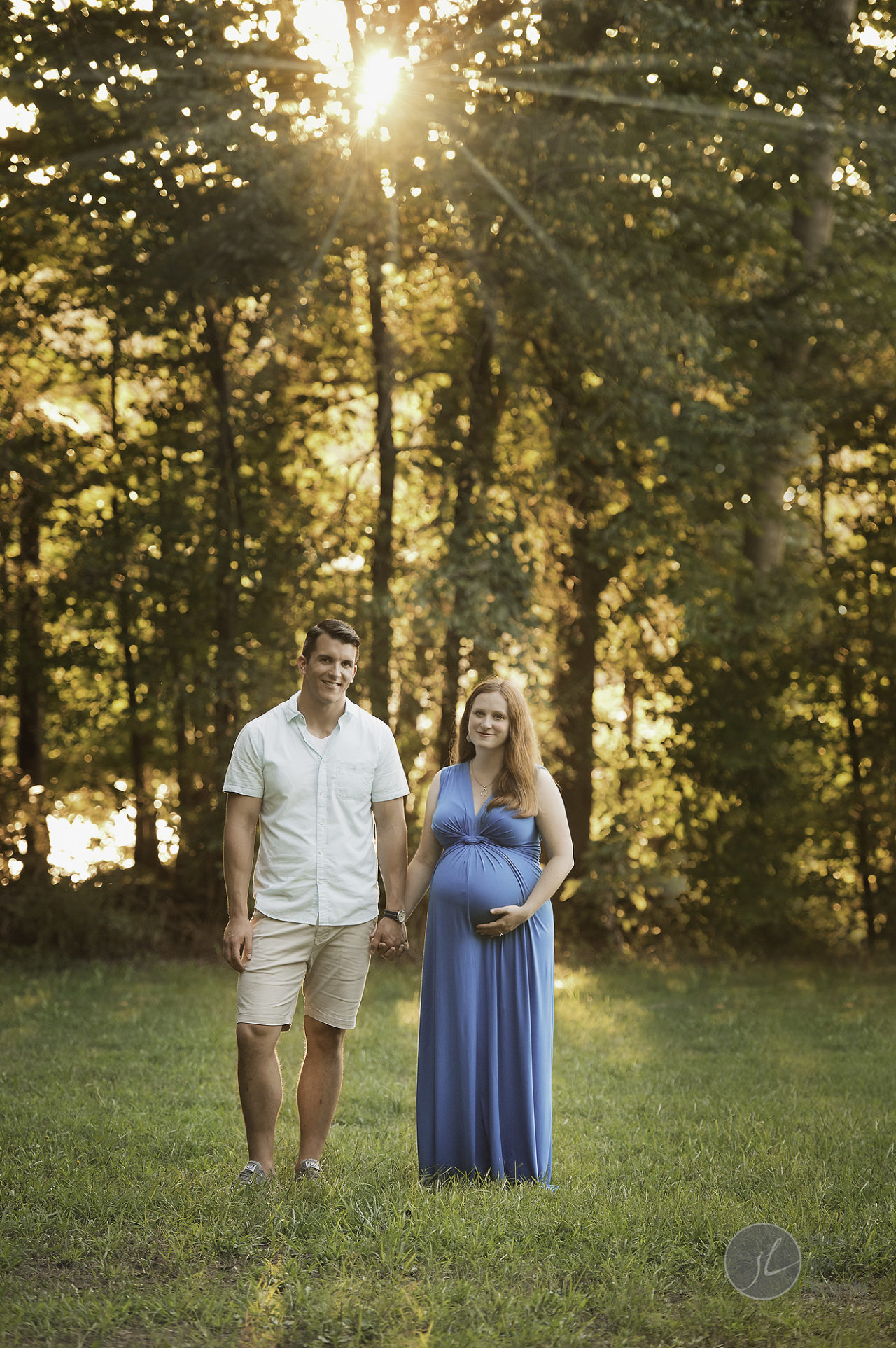 forest and lake maternity photos Greensboro NC Newborn Baby