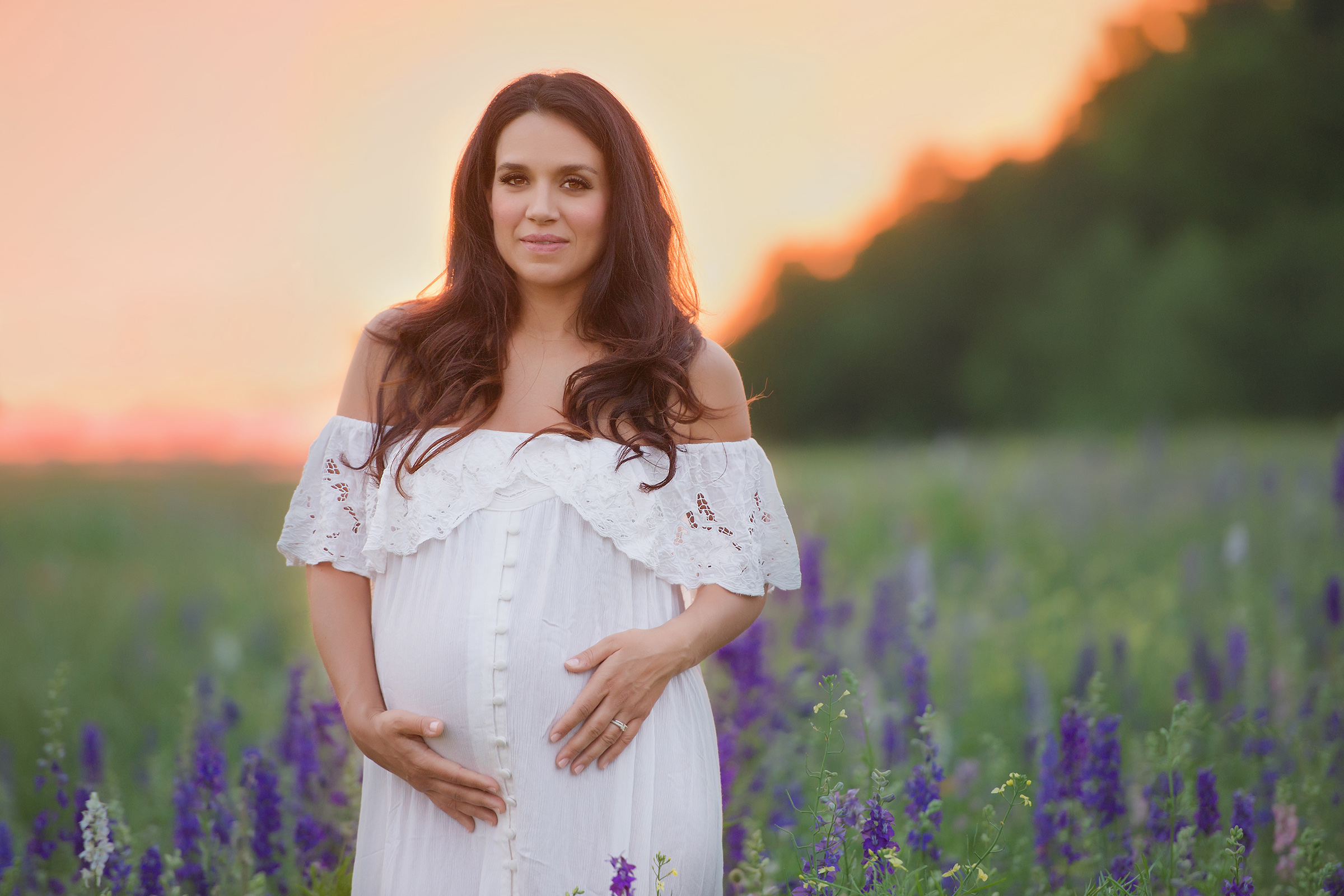 expecting Mom at sunset